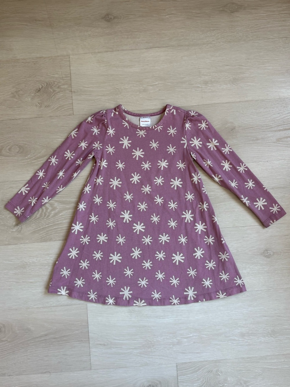 Hanna Anderson Purple Snowflake Holiday Swing Dress Size 5
